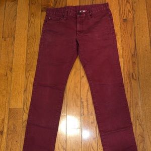 Burgundy Uniqlo slim jeans - 32x34